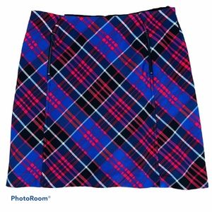 Anne Klein plaid pencil skirt with pockets